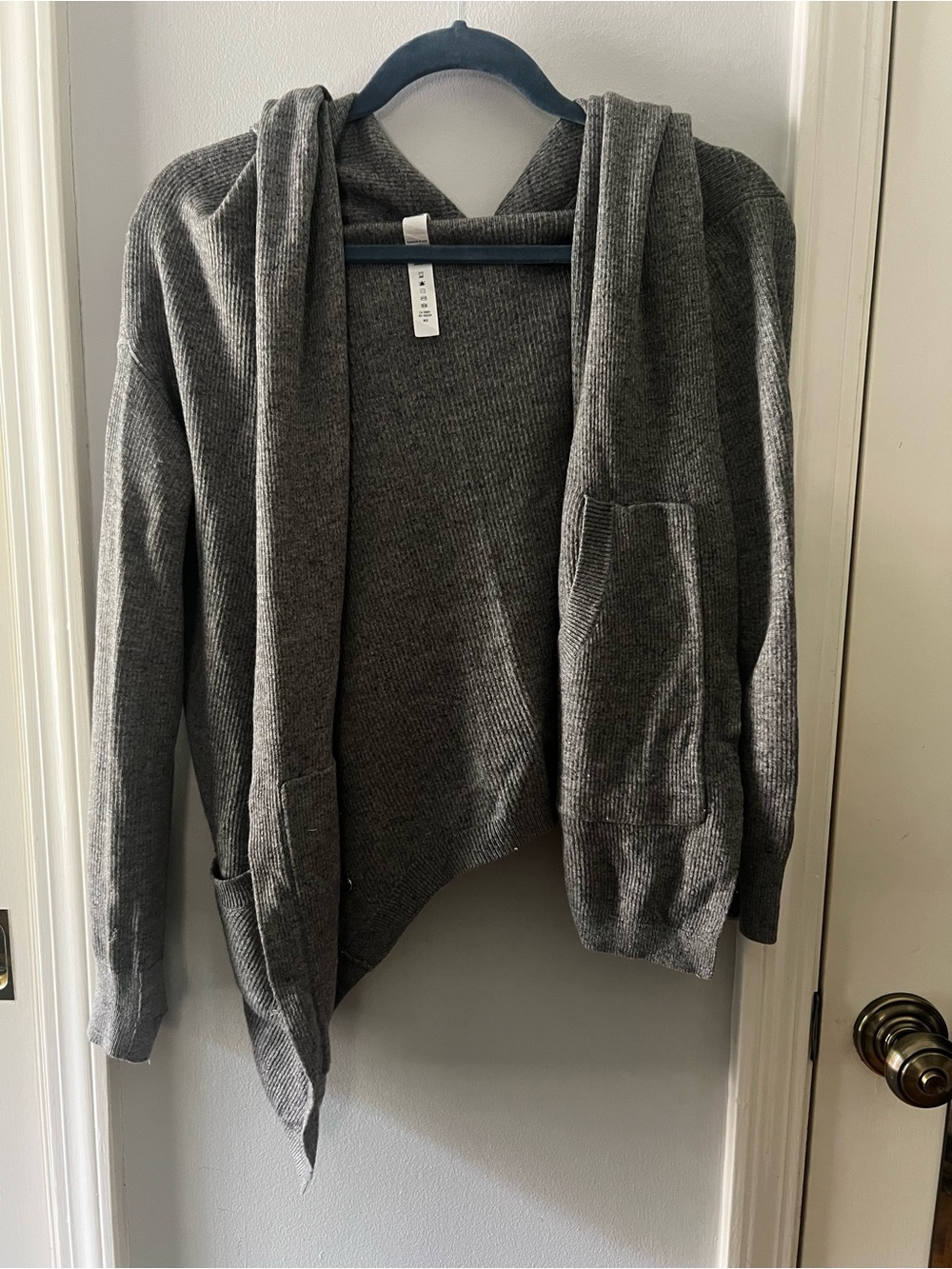 lululemon athletica Heathered Gray Hooded Knit Sweater